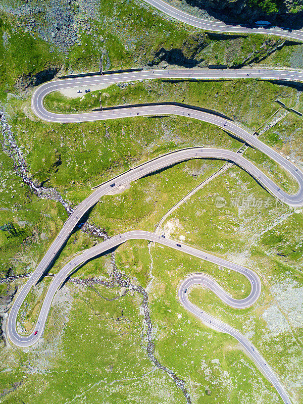 罗马尼亚transagarasan高速公路鸟瞰图