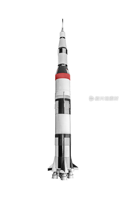 太空火箭孤立在白色背景上