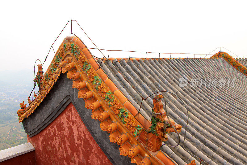 中国一座寺庙中的宗教建筑景观