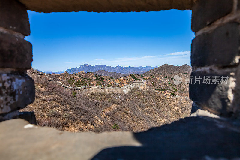 中国长城的堡垒在山区