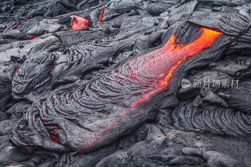 夏威夷火山熔岩岩浆溢出，大岛