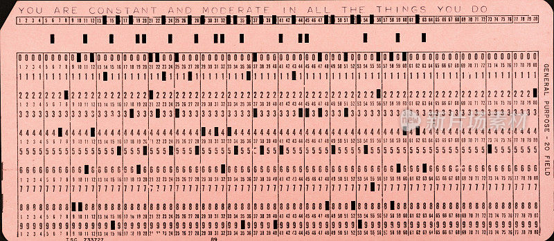 古董电脑穿孔卡
