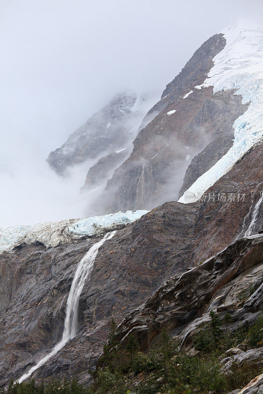不列颠哥伦比亚冰川和瀑布