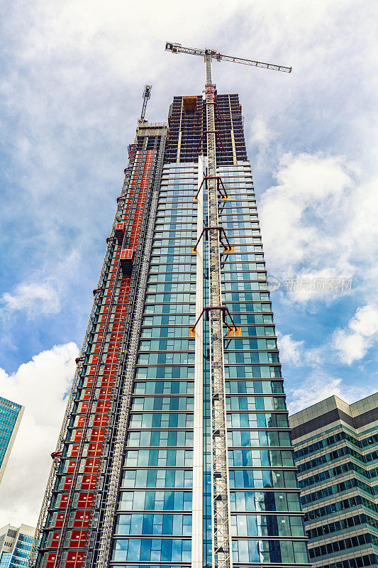 伦敦金丝雀码头的建筑工地