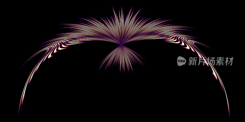 抽象光曲线动态流动的线波无图案的3D插图