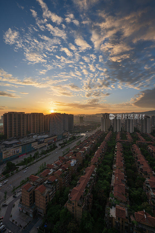 成都清晨的日出