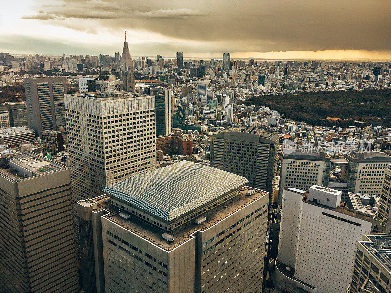 东京鸟瞰天际线