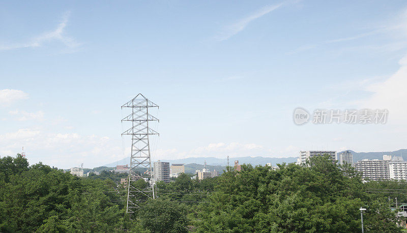 日本岩手县盛冈的电塔