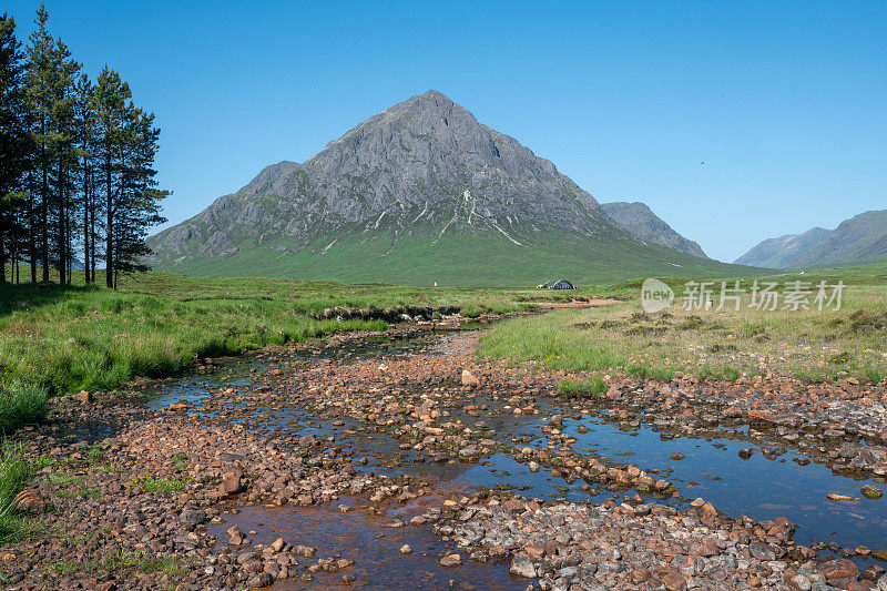 苏格兰高地的山峰和格兰科河