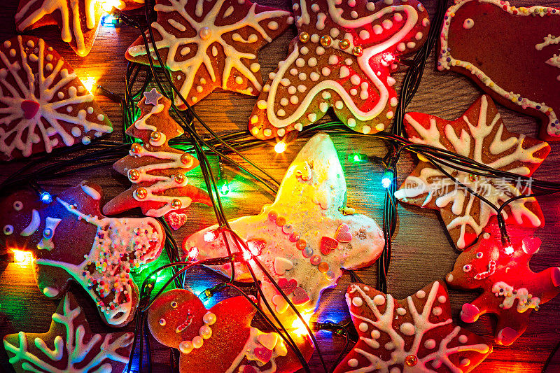 姜饼和圣诞灯