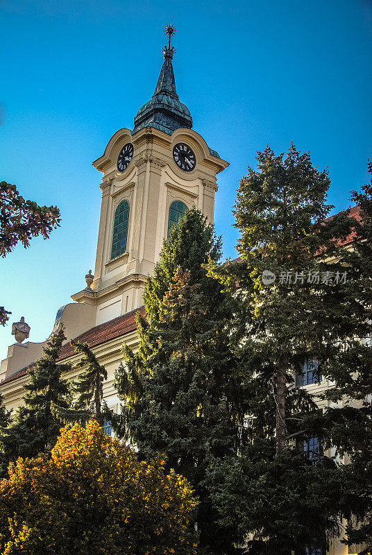位于伯格斯的路德大教堂钟塔。scsaba、匈牙利