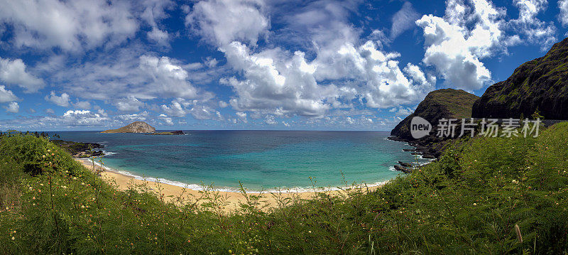 威马纳洛湾海滩公园全景，瓦胡岛，夏威夷