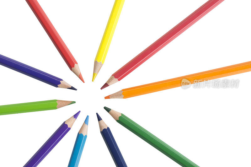 色彩鲜艳的铅笔背景调色板木星