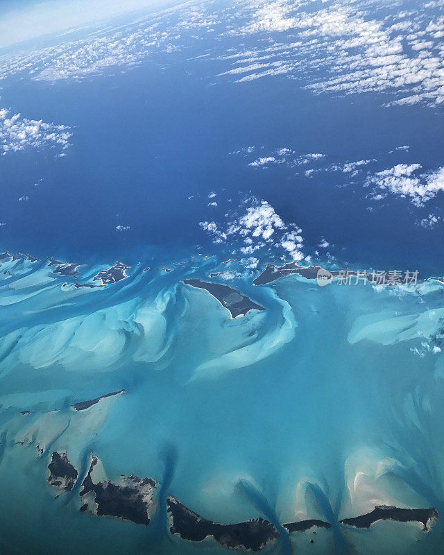 鸟瞰图上的大西洋与加勒比群岛
