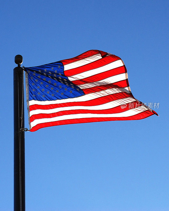 美国挥舞着国旗
