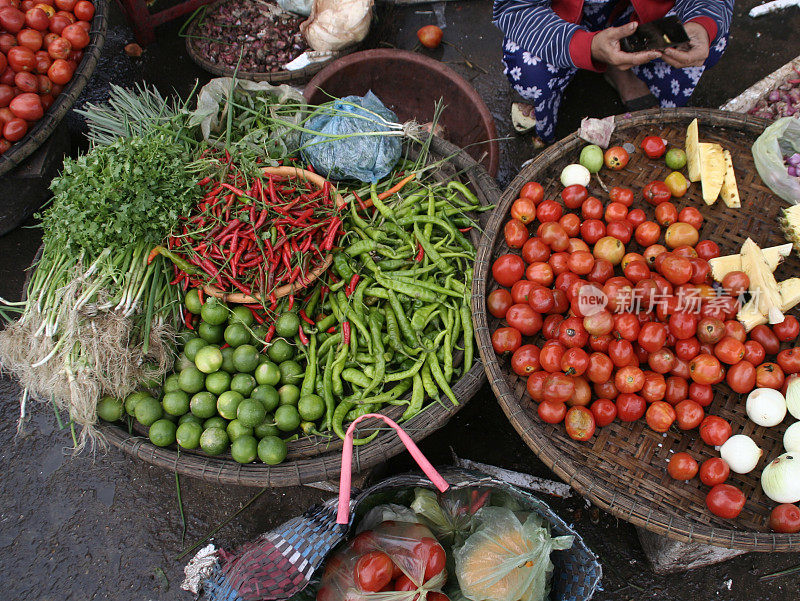 市场上的蔬菜