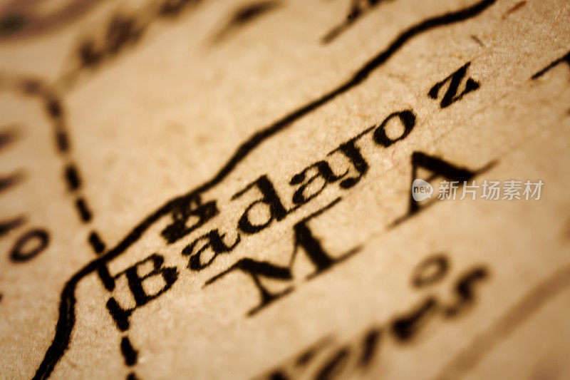古董地图上的Badajoz