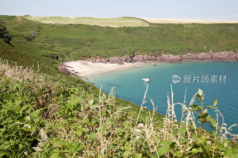 风景优美的全景横跨彭布鲁克郡海岸