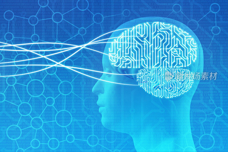 电子人的头和计算机电路大脑，精神控制