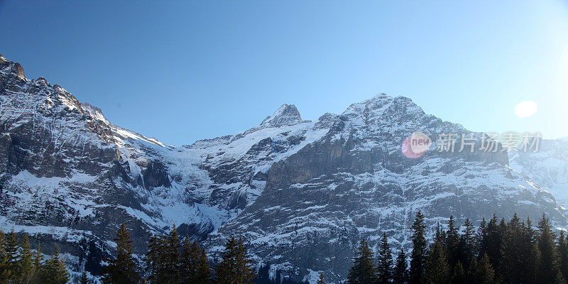 瑞士阿尔卑斯山的冬天