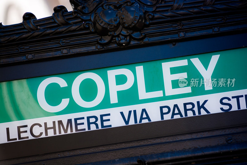 马萨诸塞州波士顿Copley广场的标志