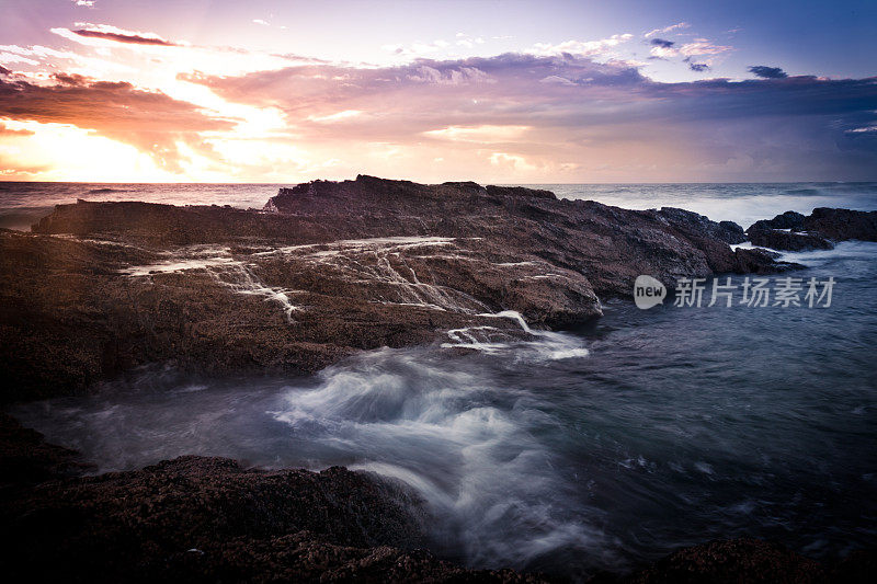 日落海滩