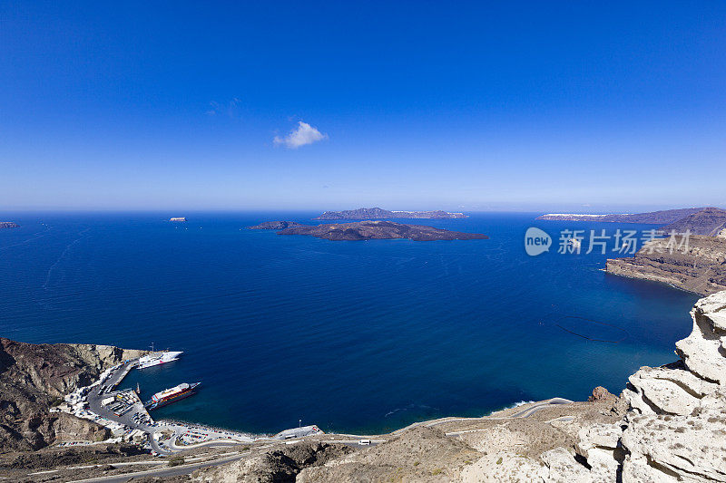 希腊，圣托里尼岛，火山火山口