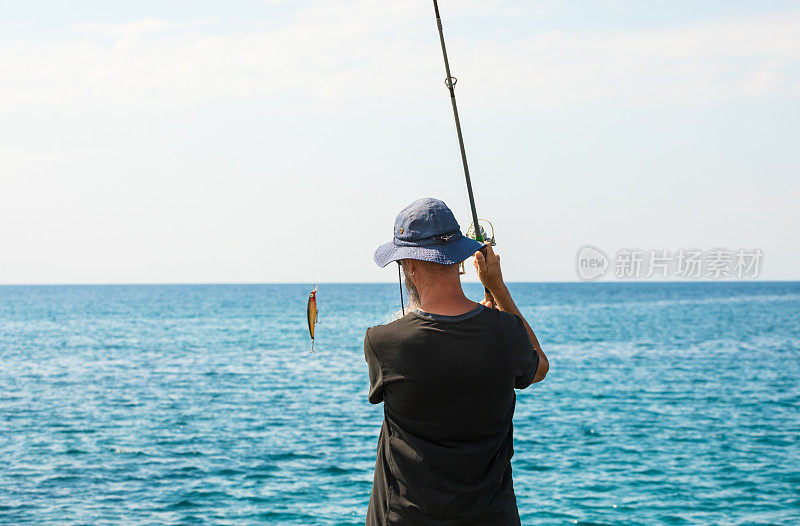 垂钓，垂钓在爱琴海，希腊