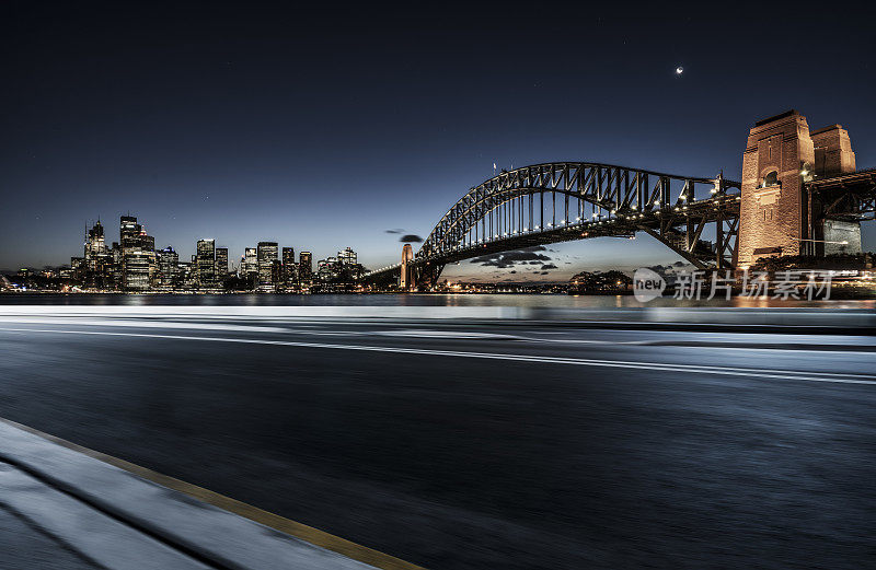 悉尼海港大桥旁的城市道路