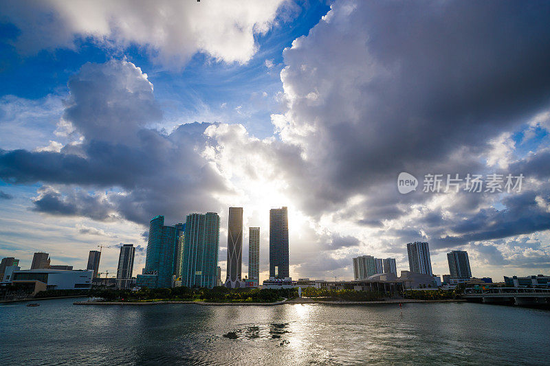 迈阿密港，航拍