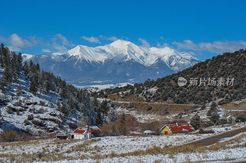 风景如画的中央科罗拉多学院山峰山峰附近的布埃纳维斯塔