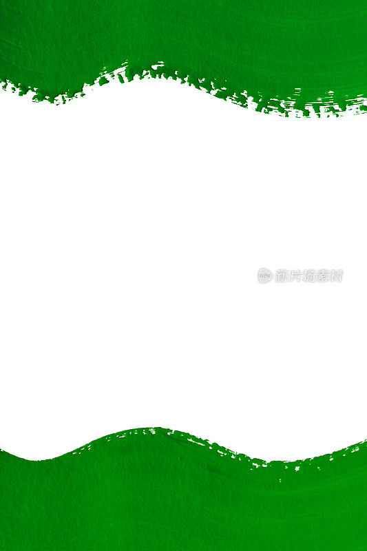 由绿色颜料笔画制成的框架(与白色隔离)