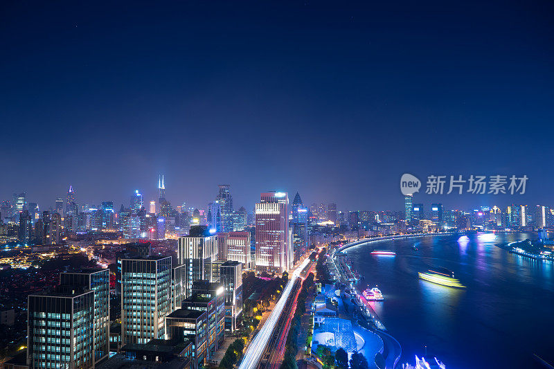 上海夜景鸟瞰图