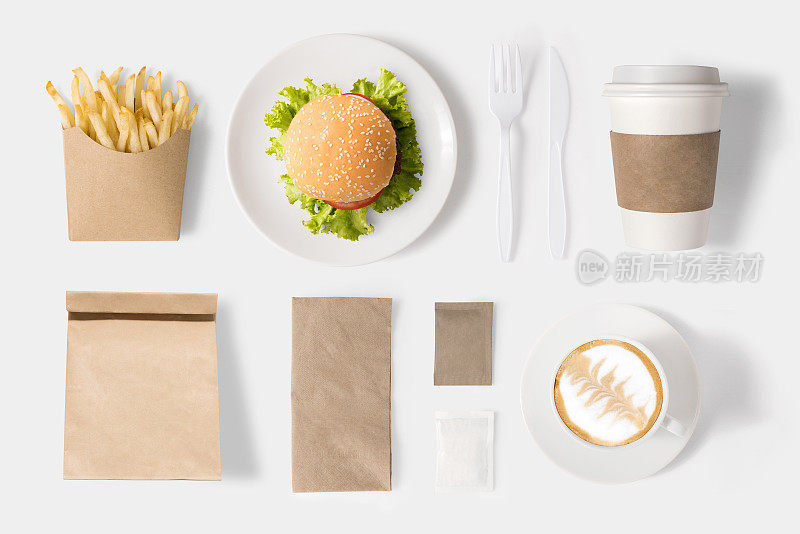 模拟汉堡和咖啡的设计概念