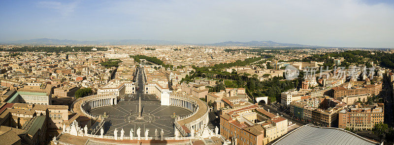 从圣彼得圆顶俯瞰罗马全景