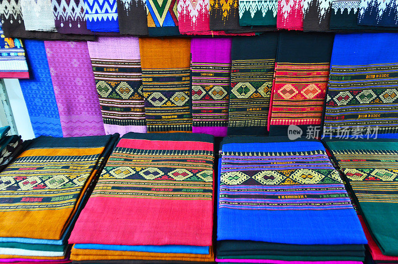 老挝丝绸，用于老挝万象传统服装的手工制品