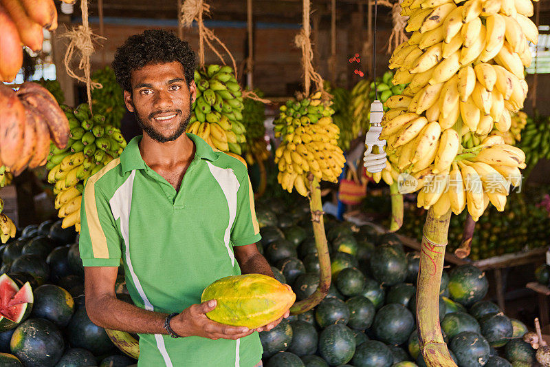 卖水果的斯里兰卡人