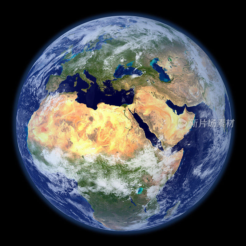 从太空看地球，非洲是最显眼的