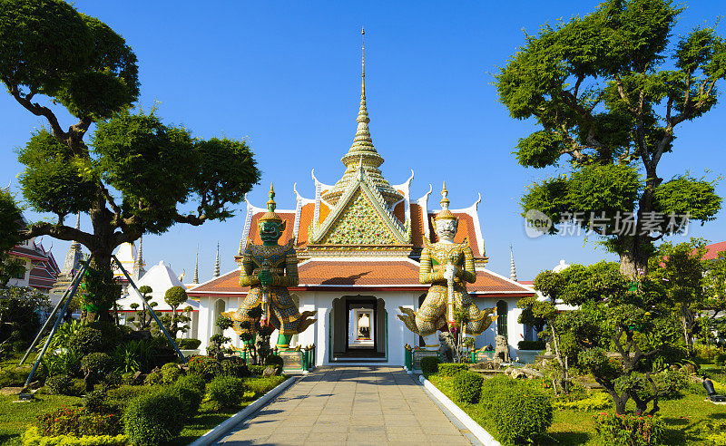 泰国曼谷的佛寺和华丽的树木