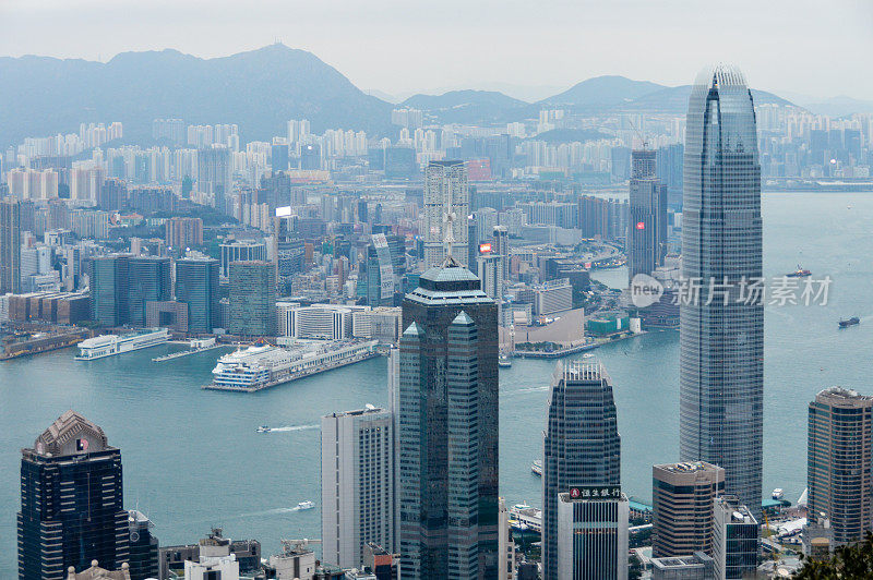 鸟瞰图的香港城市景观