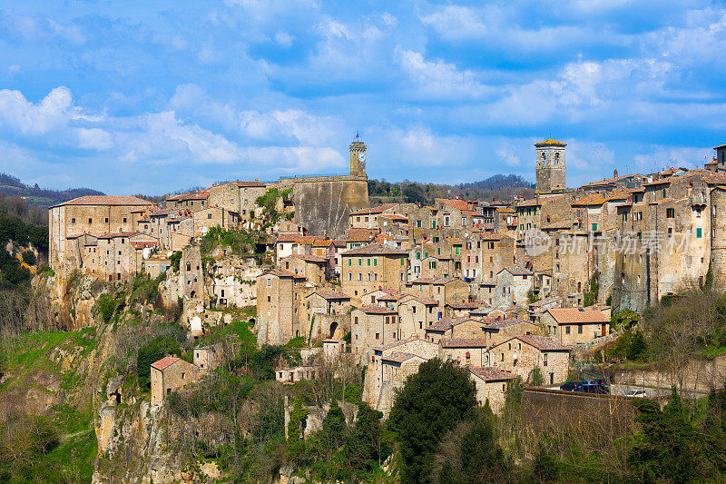 美丽的意大利索拉诺村，意大利