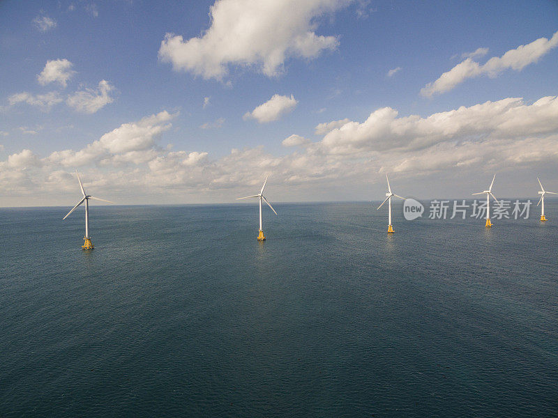 海上风力涡轮机，济州岛，韩国