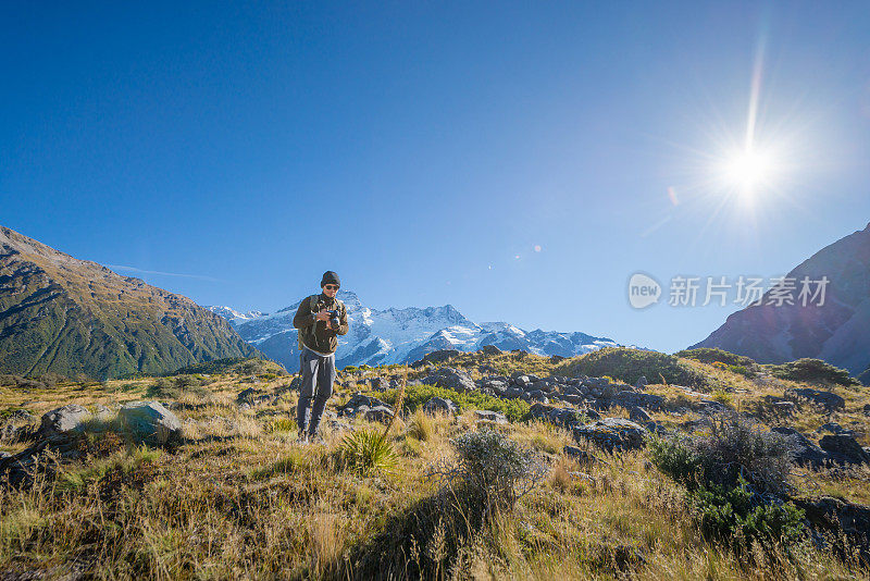 新西兰风景优美的山景拍摄于库克山