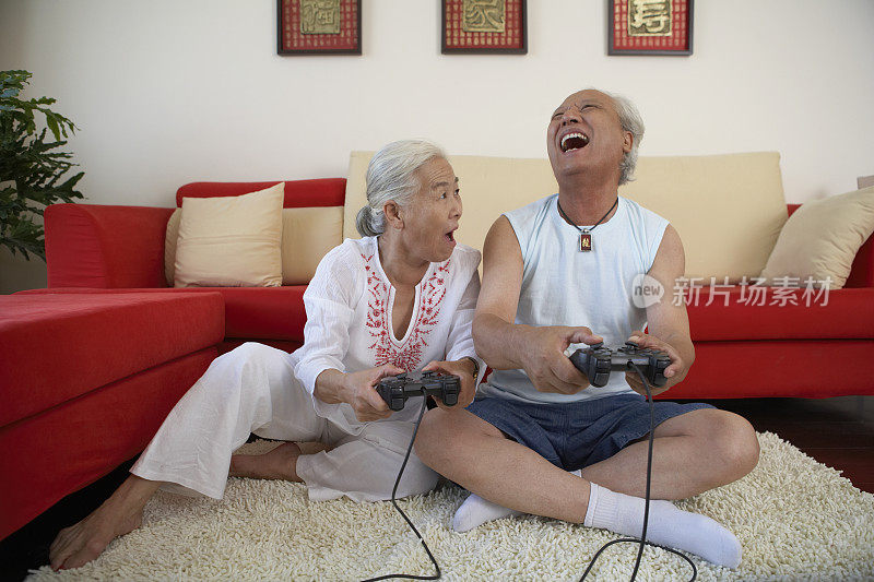 老年夫妇打游戏