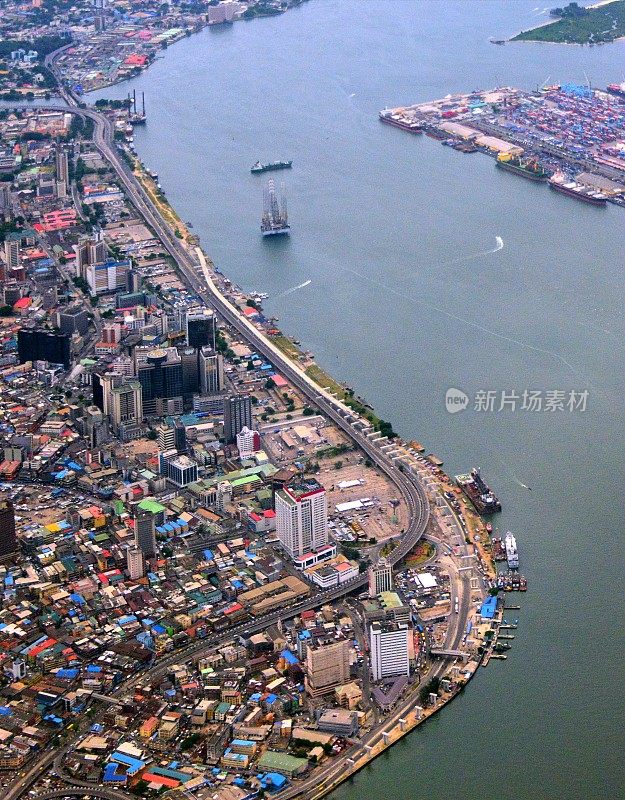 拉各斯岛，维多利亚岛和拉各斯港(阿帕帕港，集装箱码头)，尼日利亚