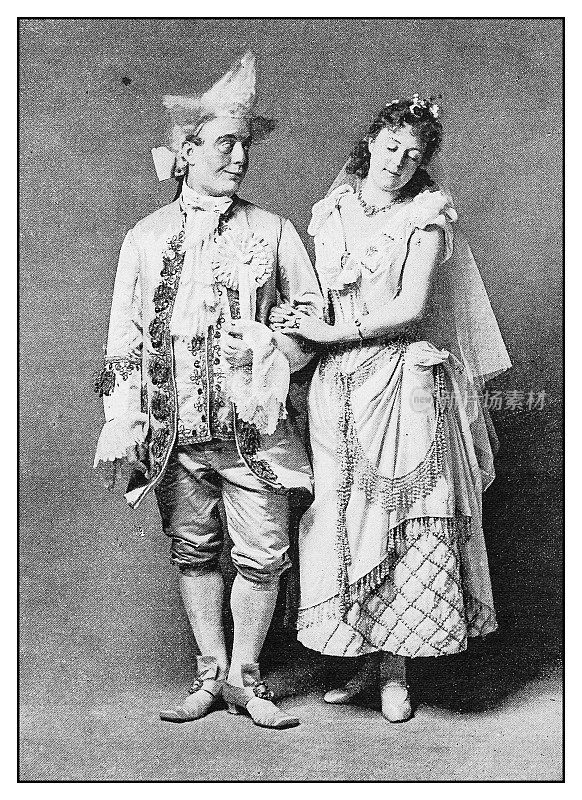 古董照片:女演员弗洛伦斯·利维和男演员丹比先生