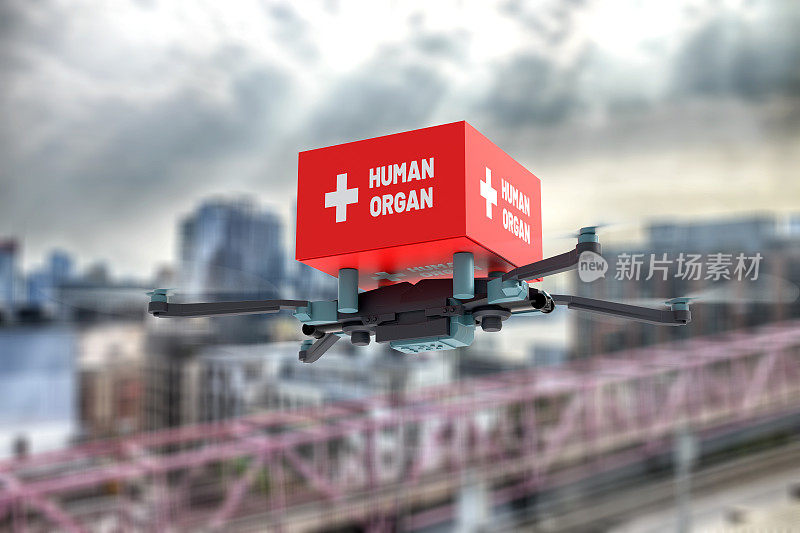 运送无人机与人体器官移植在城市飞行
