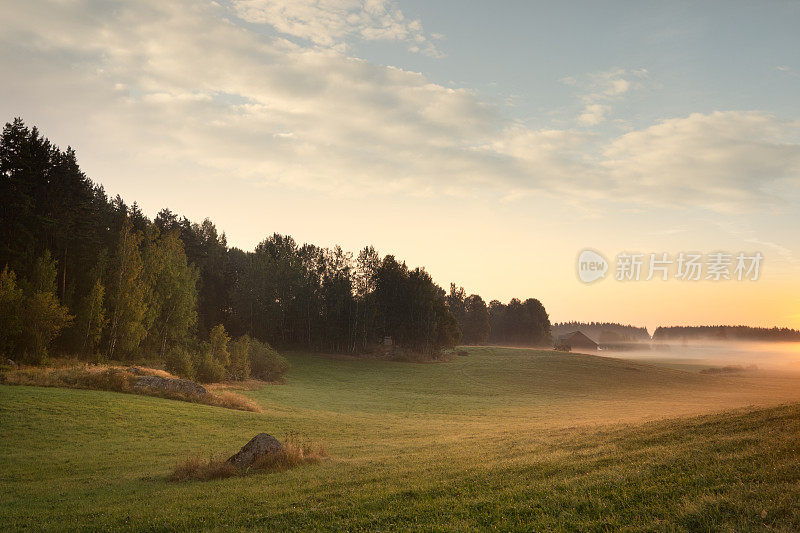 夏末秋初的风景和瑞典美丽的自然