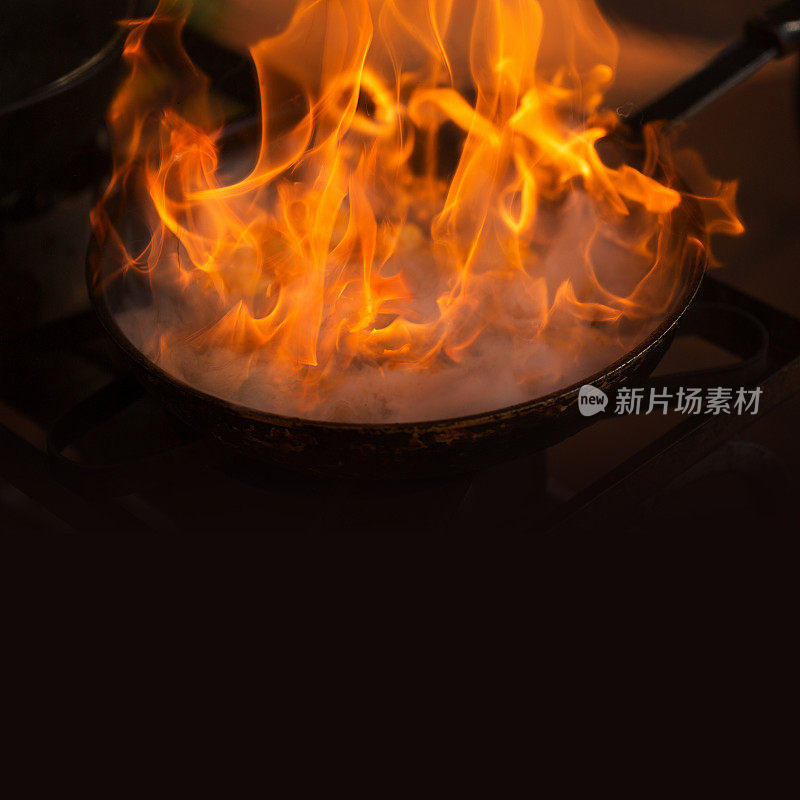 锅着火了