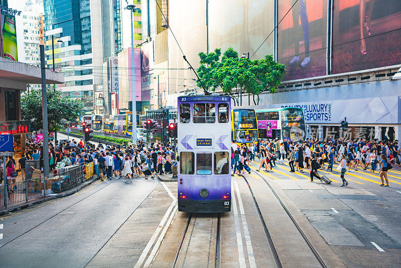 湾仔缆车道上的香港街景